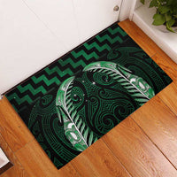 Green Matariki New Zealand Rubber Doormat Maori Poutama Galaxy Vibes LT14 - Polynesian Pride