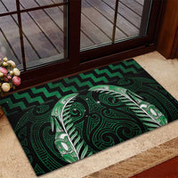 Green Matariki New Zealand Rubber Doormat Maori Poutama Galaxy Vibes LT14 - Polynesian Pride