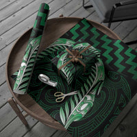 Green Matariki New Zealand Wrapping Paper Maori Poutama Galaxy Vibes LT14 - Polynesian Pride