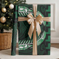 Green Matariki New Zealand Wrapping Paper Maori Poutama Galaxy Vibes LT14 - Polynesian Pride