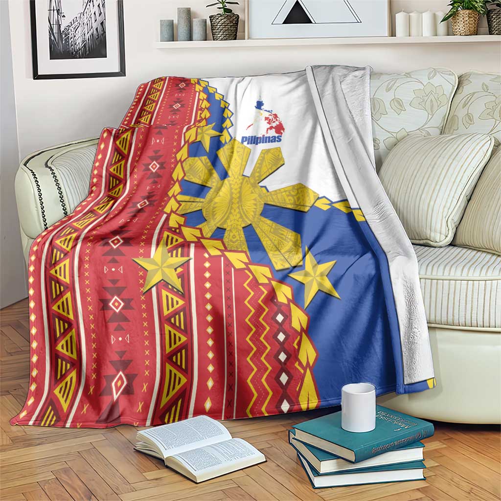 Philippines Independence Day Blanket Pilipinas Sun Stars Igorot Pattern LT14 Red - Polynesian Pride