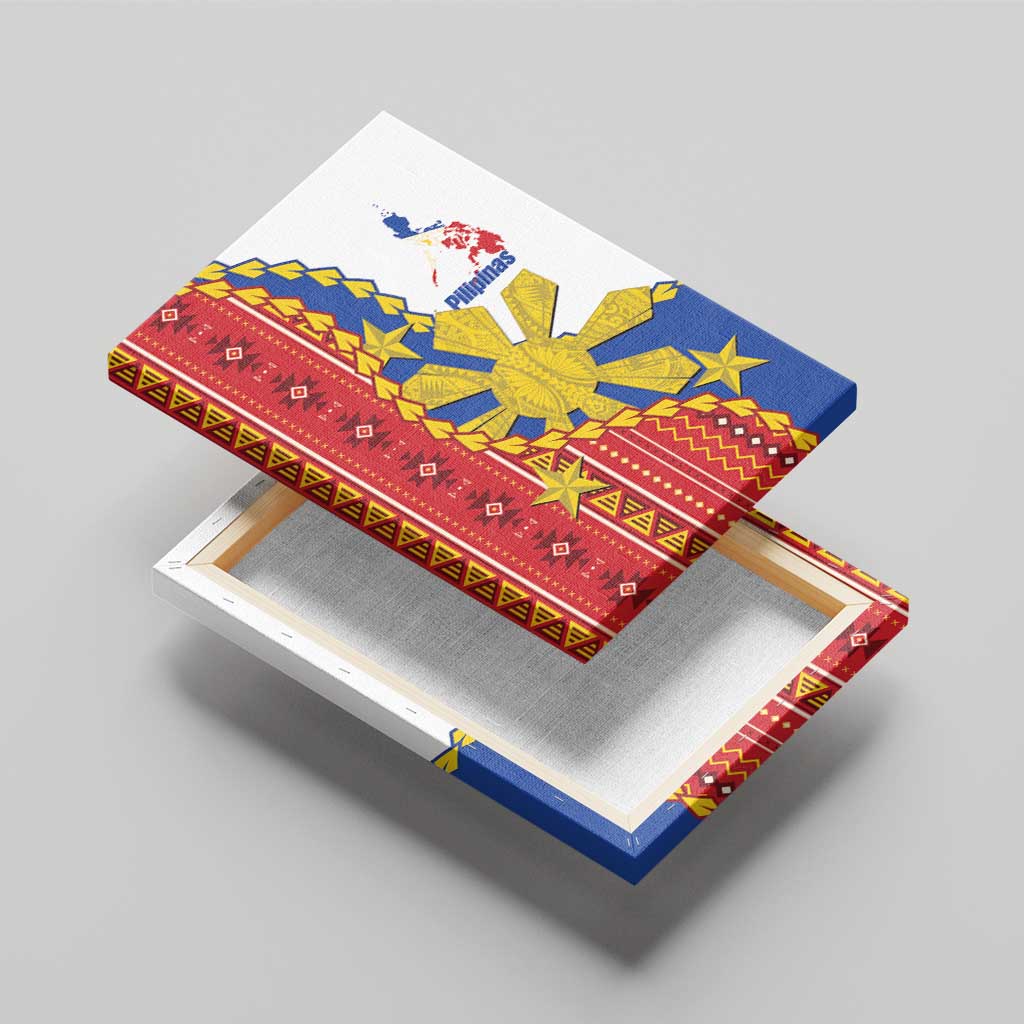 Philippines Independence Day Canvas Wall Art Pilipinas Sun Stars Igorot Pattern LT14 - Polynesian Pride