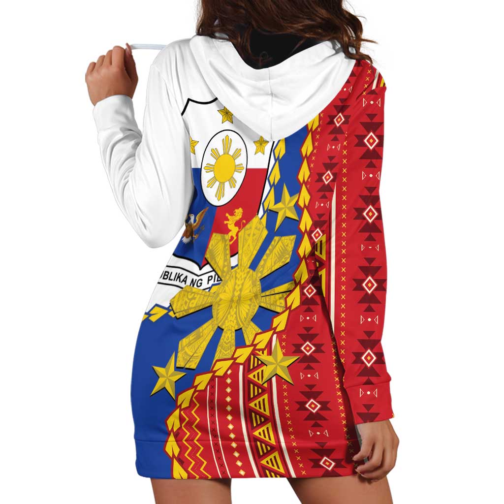 Philippines Independence Day Hoodie Dress Pilipinas Sun Stars Igorot Pattern LT14 - Polynesian Pride