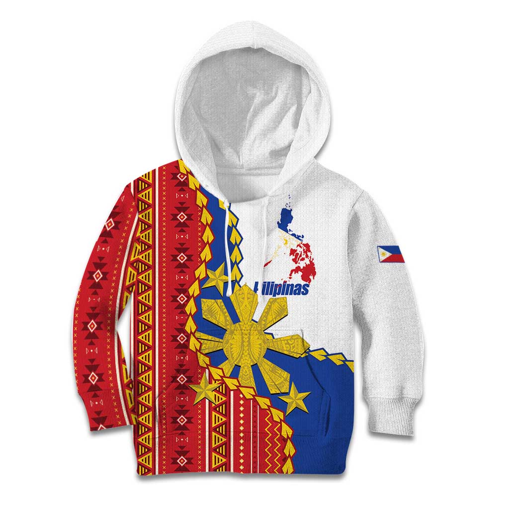 Philippines Independence Day Kid Hoodie Pilipinas Sun Stars Igorot Pattern LT14 Hoodie Red - Polynesian Pride