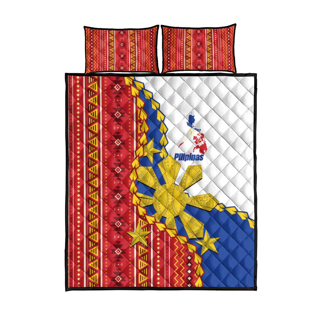 Philippines Independence Day Quilt Bed Set Pilipinas Sun Stars Igorot Pattern LT14 - Polynesian Pride