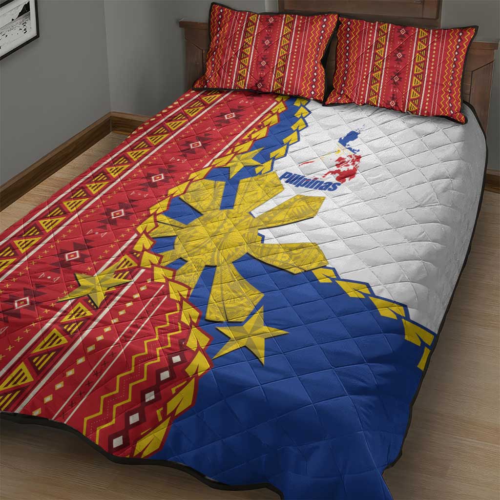 Philippines Independence Day Quilt Bed Set Pilipinas Sun Stars Igorot Pattern LT14 - Polynesian Pride
