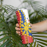 Philippines Independence Day Skinny Tumbler Pilipinas Sun Stars Igorot Pattern LT14 - Polynesian Pride