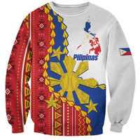 Philippines Independence Day Sweatshirt Pilipinas Sun Stars Igorot Pattern LT14 Unisex Red - Polynesian Pride