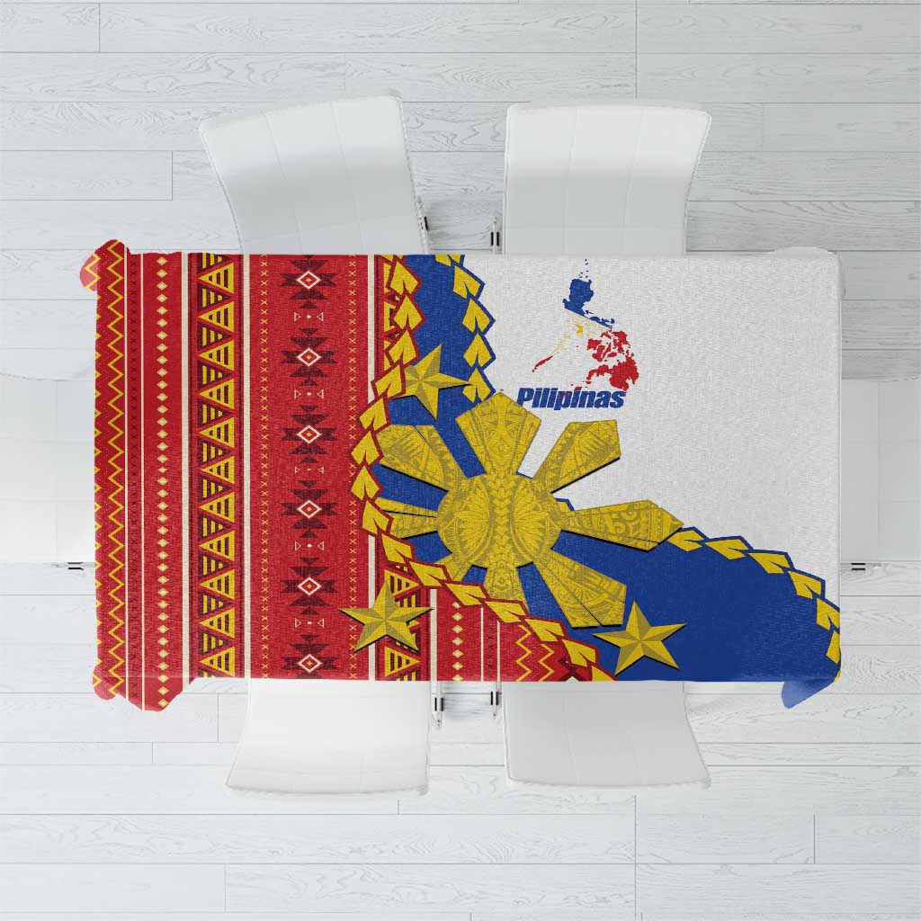 Philippines Independence Day Tablecloth Pilipinas Sun Stars Igorot Pattern LT14 Red - Polynesian Pride