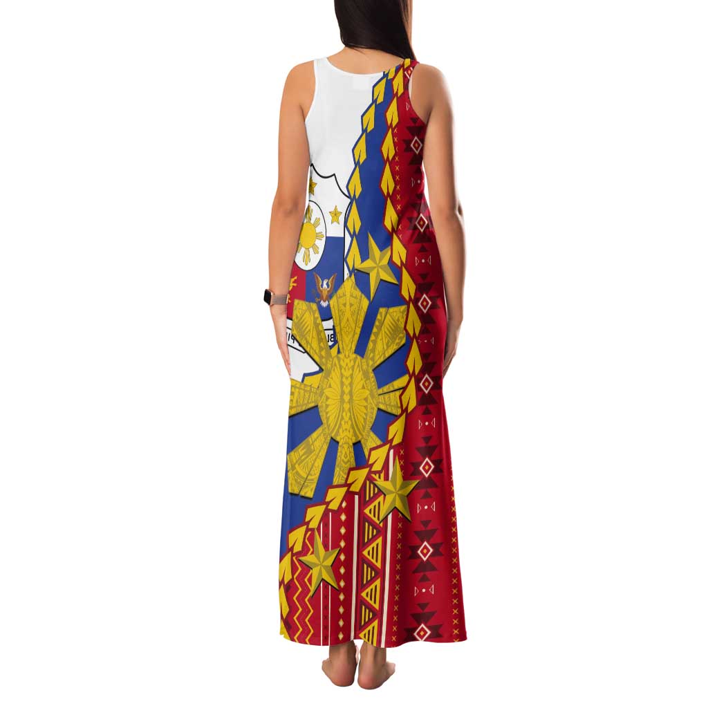 Philippines Independence Day Tank Maxi Dress Pilipinas Sun Stars Igorot Pattern LT14 - Polynesian Pride