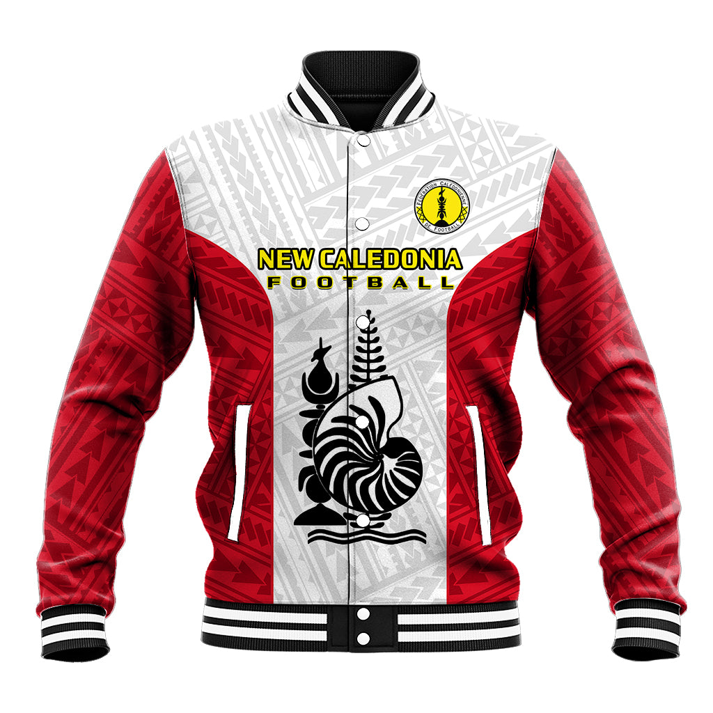 New Caledonia Football Baseball Jacket Polynesian Pattern Sporty Style LT14 Unisex Red - Polynesian Pride