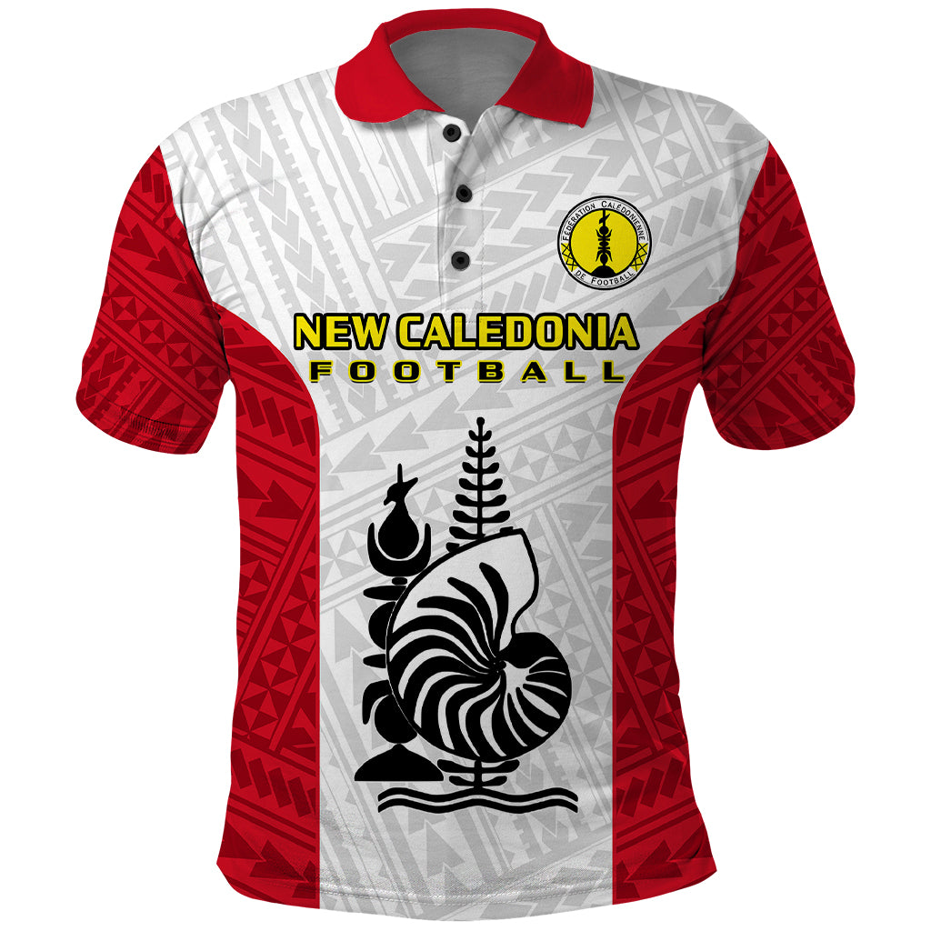 Custom New Caledonia Football Polo Shirt Polynesian Pattern Sporty Style LT14 Red - Polynesian Pride