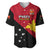 Papua New Guinea Football Baseball Jersey Go PNG Polynesian Pattern Sporty Style LT14 Red - Polynesian Pride