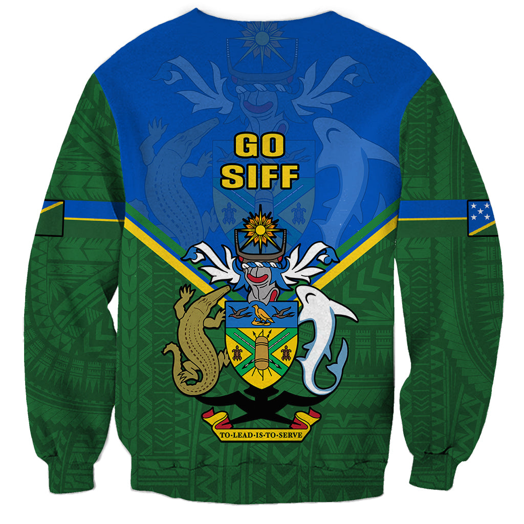 Solomon Islands Football Sweatshirt Polynesian Pattern Sporty Style LT14 - Polynesian Pride