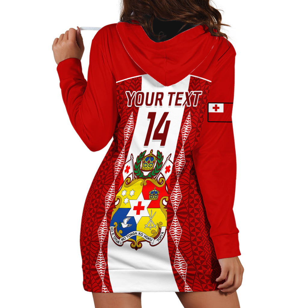 Personalised Tonga Football Hoodie Dress Tongan Ngatu Pattern Sporty S Polynesian Pride