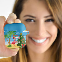 Flamingo Hawaii Summer Christmas Personalized AirPods Case Mele Kalikimaka Beachy Vibes LT14 - Polynesian Pride