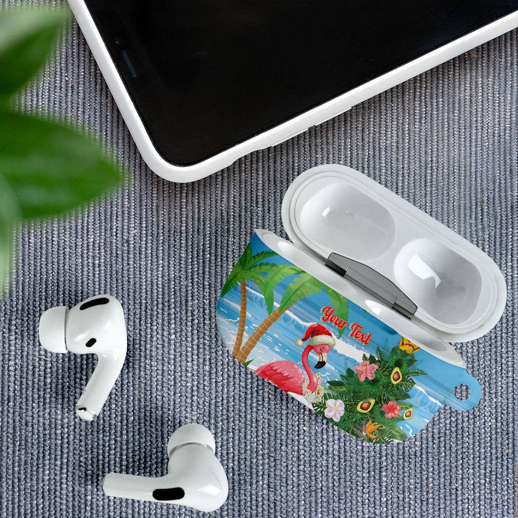 Flamingo Hawaii Summer Christmas Personalized AirPods Case Mele Kalikimaka Beachy Vibes LT14 - Polynesian Pride