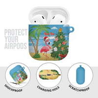 Flamingo Hawaii Summer Christmas Personalized AirPods Case Mele Kalikimaka Beachy Vibes LT14 - Polynesian Pride