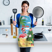 Flamingo Hawaii Summer Christmas Personalized Apron Mele Kalikimaka Beachy Vibes LT14 - Polynesian Pride