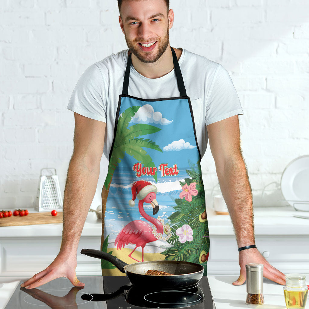Flamingo Hawaii Summer Christmas Personalized Apron Mele Kalikimaka Beachy Vibes LT14 - Polynesian Pride