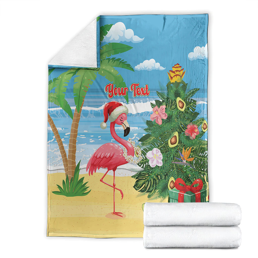 Flamingo Hawaii Summer Christmas Personalized Blanket Mele Kalikimaka Beachy Vibes LT14 - Polynesian Pride