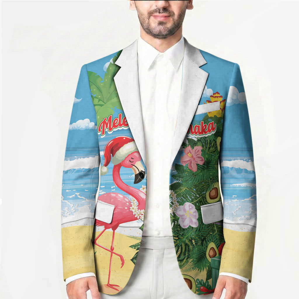 Flamingo Hawaii Summer Christmas Personalized Blazer Mele Kalikimaka Beachy Vibes LT14 - Polynesian Pride