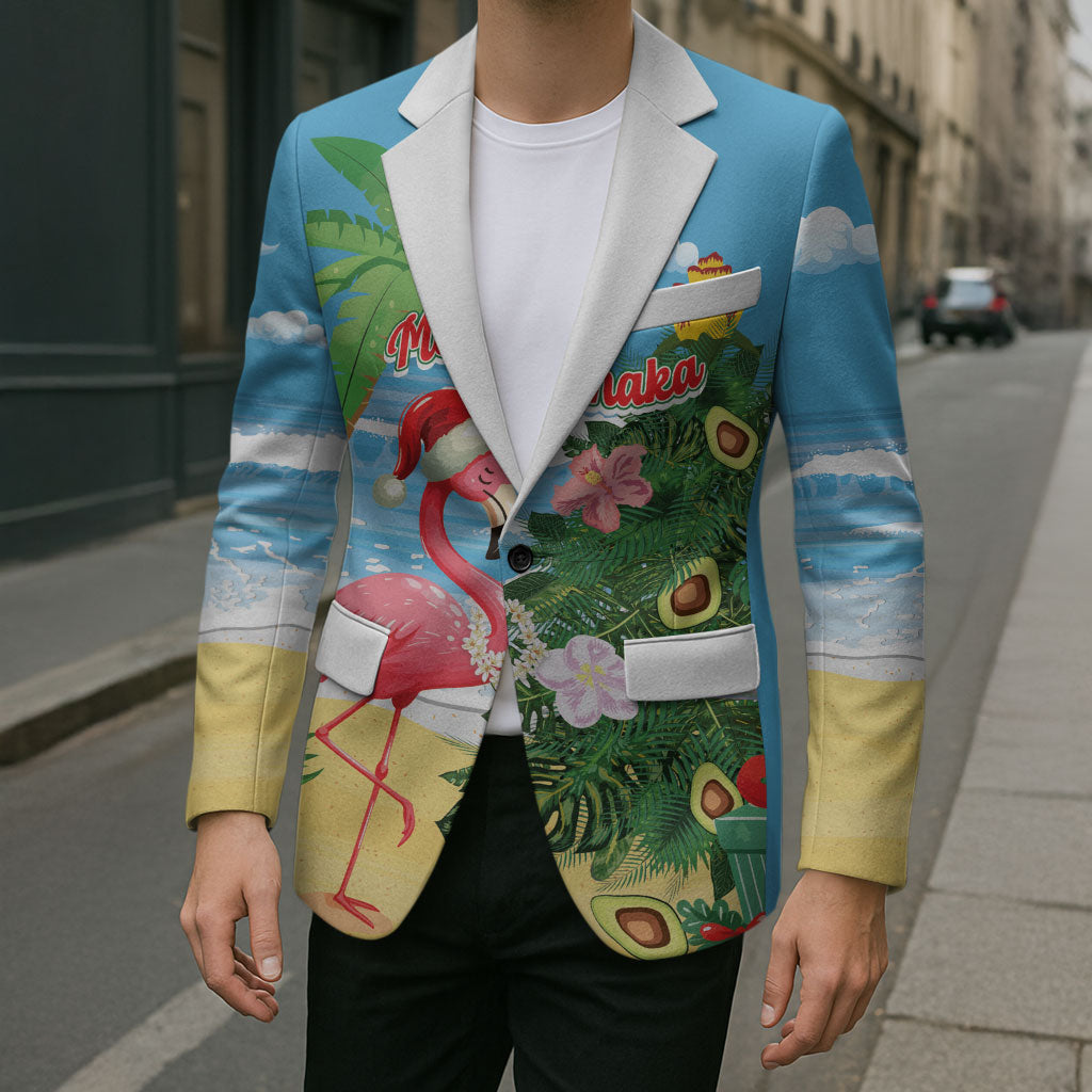 Flamingo Hawaii Summer Christmas Personalized Blazer Mele Kalikimaka Beachy Vibes LT14 - Polynesian Pride