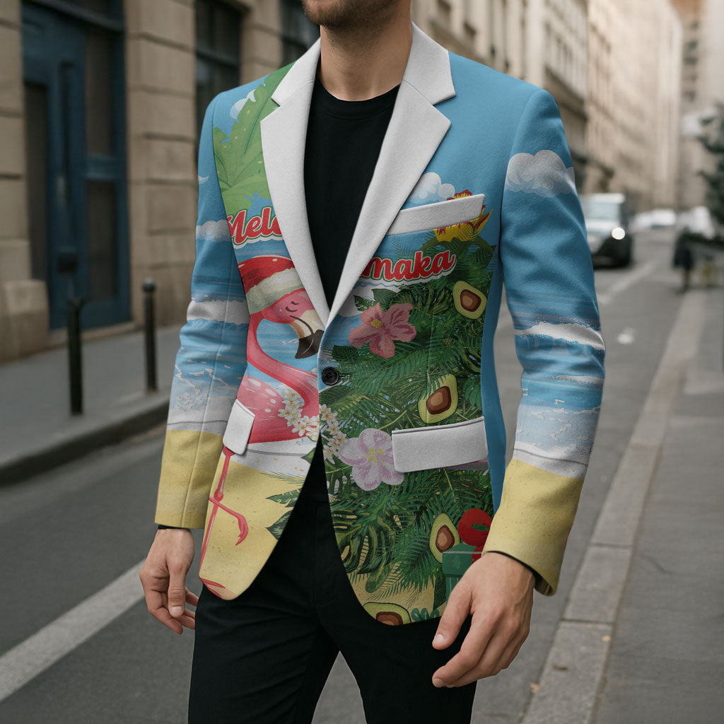 Flamingo Hawaii Summer Christmas Personalized Blazer Mele Kalikimaka Beachy Vibes LT14 - Polynesian Pride