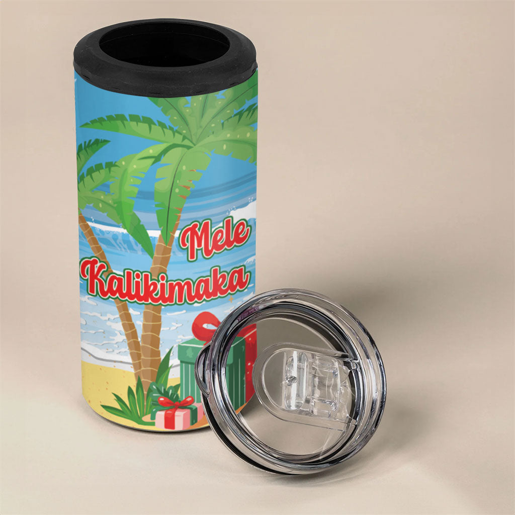 Flamingo Hawaii Summer Christmas Personalized 4 in 1 Can Cooler Tumbler Mele Kalikimaka Beachy Vibes LT14 - Polynesian Pride