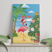 Flamingo Hawaii Summer Christmas Personalized Canvas Wall Art Mele Kalikimaka Beachy Vibes LT14 - Polynesian Pride