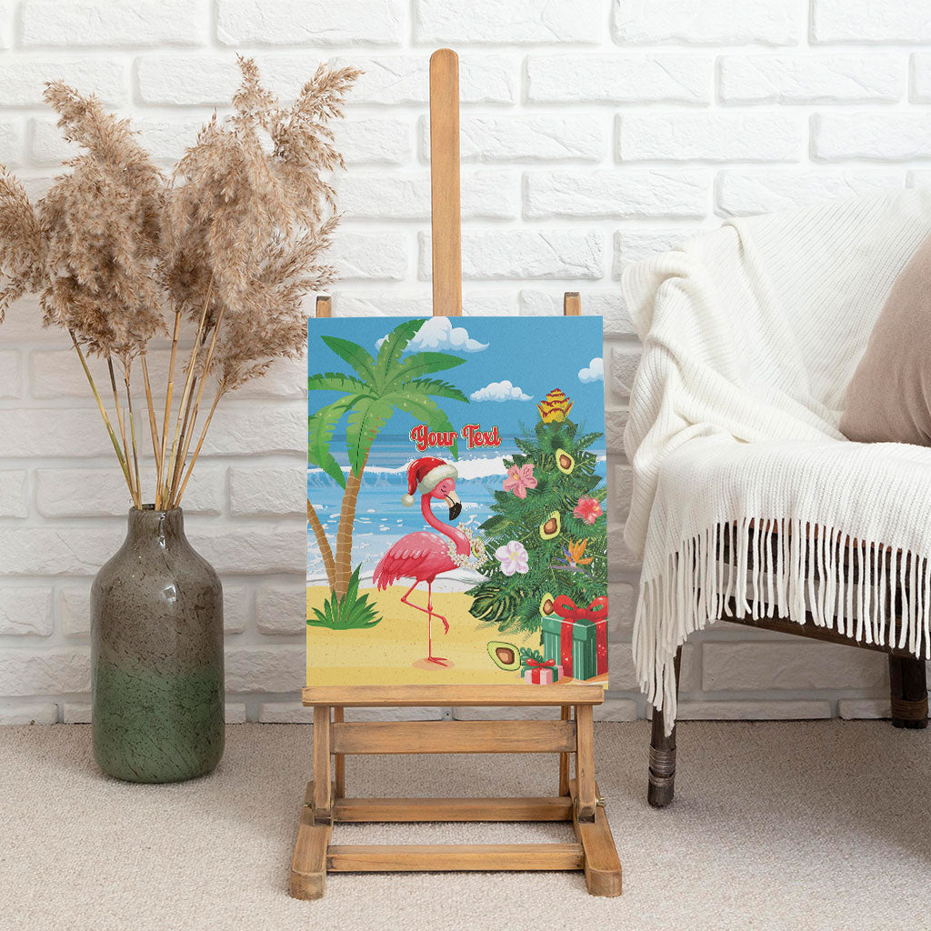 Flamingo Hawaii Summer Christmas Personalized Canvas Wall Art Mele Kalikimaka Beachy Vibes LT14 - Polynesian Pride