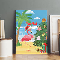 Flamingo Hawaii Summer Christmas Personalized Canvas Wall Art Mele Kalikimaka Beachy Vibes LT14 - Polynesian Pride