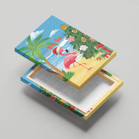 Flamingo Hawaii Summer Christmas Personalized Canvas Wall Art Mele Kalikimaka Beachy Vibes LT14 - Polynesian Pride