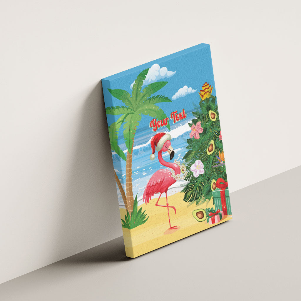 Flamingo Hawaii Summer Christmas Personalized Canvas Wall Art Mele Kalikimaka Beachy Vibes LT14 - Polynesian Pride
