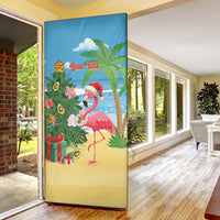 Flamingo Hawaii Summer Christmas Personalized Door Cover Mele Kalikimaka Beachy Vibes LT14 - Polynesian Pride