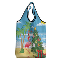Flamingo Hawaii Summer Christmas Personalized Grocery Bag Mele Kalikimaka Beachy Vibes LT14 - Polynesian Pride