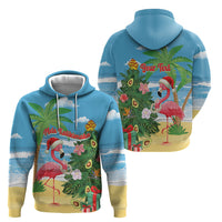 Flamingo Hawaii Summer Christmas Personalized Hoodie Mele Kalikimaka Beachy Vibes LT14 - Polynesian Pride
