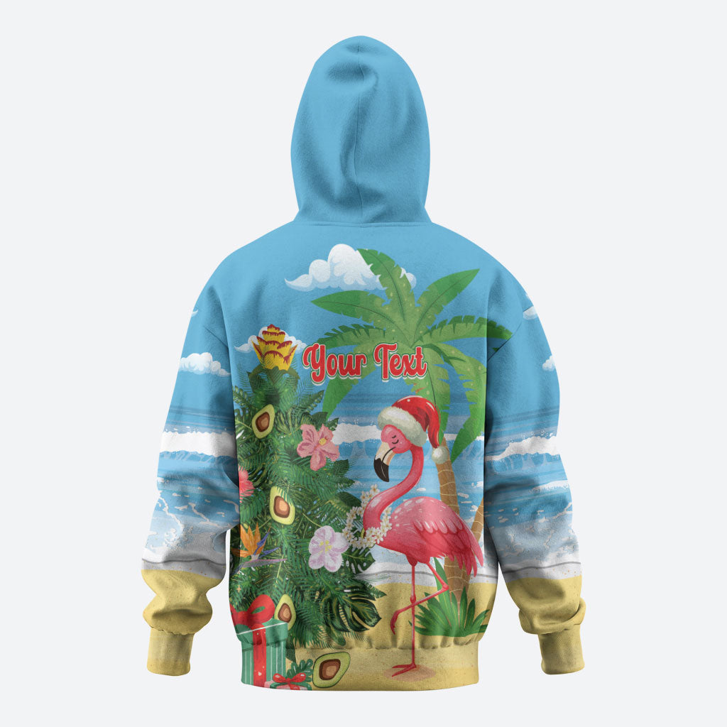 Flamingo Hawaii Summer Christmas Personalized Hoodie Mele Kalikimaka Beachy Vibes LT14 - Polynesian Pride