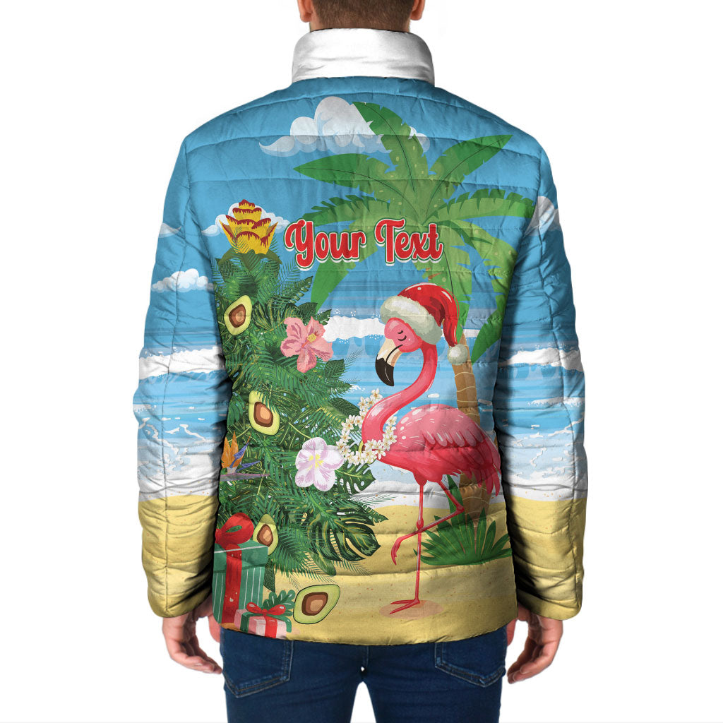 Flamingo Hawaii Summer Christmas Personalized Padded Jacket Mele Kalikimaka Beachy Vibes LT14 - Polynesian Pride