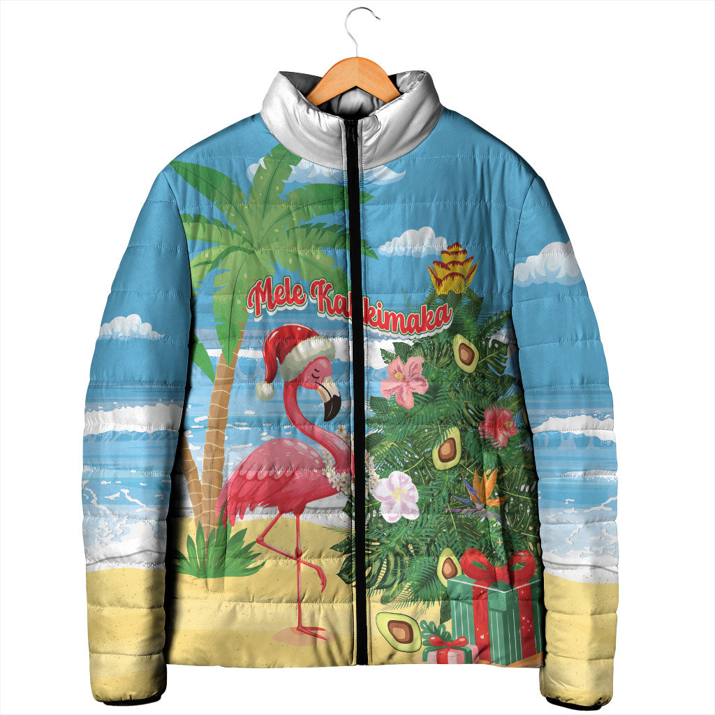 Flamingo Hawaii Summer Christmas Personalized Padded Jacket Mele Kalikimaka Beachy Vibes LT14 - Polynesian Pride