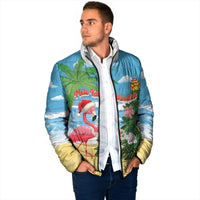 Flamingo Hawaii Summer Christmas Personalized Padded Jacket Mele Kalikimaka Beachy Vibes LT14 - Polynesian Pride