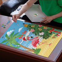 Flamingo Hawaii Summer Christmas Personalized Puzzle Mele Kalikimaka Beachy Vibes LT14 - Polynesian Pride
