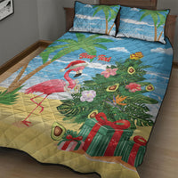 Flamingo Hawaii Summer Christmas Personalized Quilt Bed Set Mele Kalikimaka Beachy Vibes LT14 - Polynesian Pride