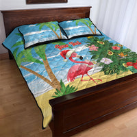 Flamingo Hawaii Summer Christmas Personalized Quilt Bed Set Mele Kalikimaka Beachy Vibes LT14 - Polynesian Pride