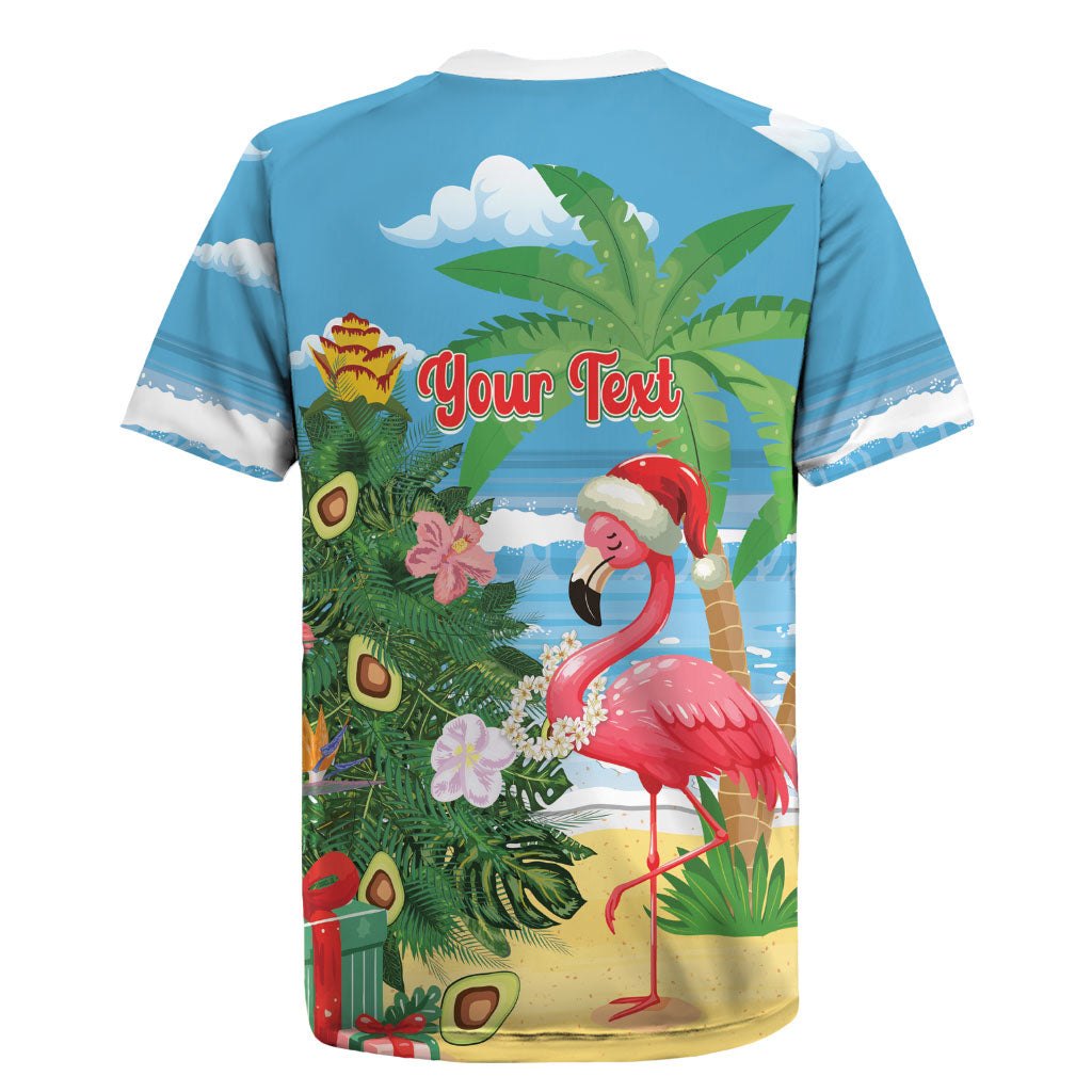 Flamingo Hawaii Summer Christmas Personalized Rugby Jersey Mele Kalikimaka Beachy Vibes LT14 - Polynesian Pride
