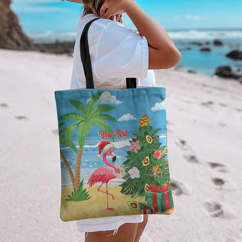 Flamingo Hawaii Summer Christmas Personalized Tote Bag Mele Kalikimaka Beachy Vibes LT14 - Polynesian Pride