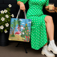 Flamingo Hawaii Summer Christmas Personalized Tote Bag Mele Kalikimaka Beachy Vibes LT14 - Polynesian Pride