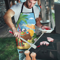 Chilling Parrot Hawaii Summer Christmas Personalized Apron It's 5 O'Clock Somewhere Beachy Vibes LT14 - Polynesian Pride