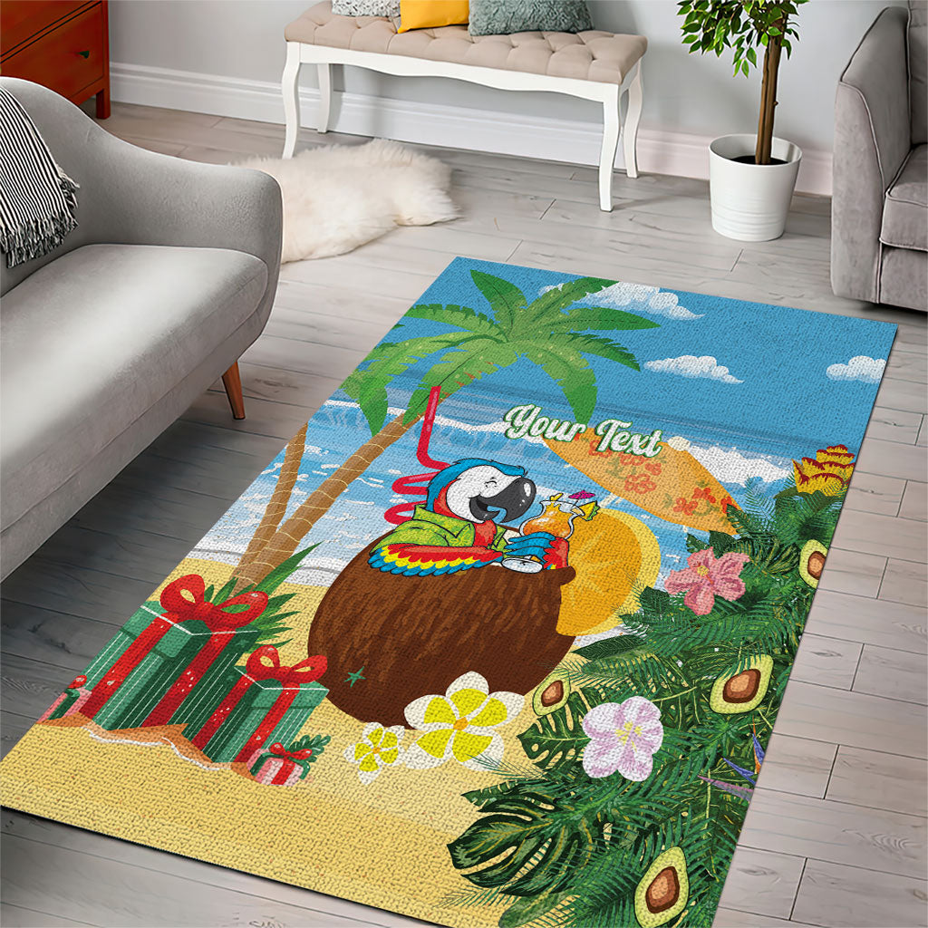 Chilling Parrot Hawaii Summer Christmas Personalized Area Rug It's 5 O'Clock Somewhere Beachy Vibes LT14 - Polynesian Pride