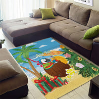 Chilling Parrot Hawaii Summer Christmas Personalized Area Rug It's 5 O'Clock Somewhere Beachy Vibes LT14 - Polynesian Pride